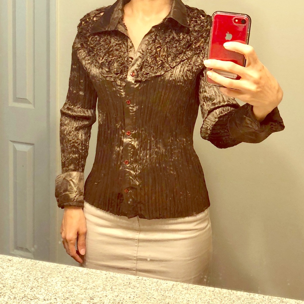 Satin long sleeve blouse